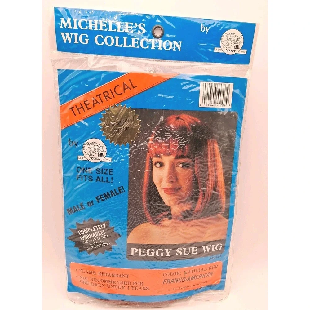 Michelle's Wig Collection Y2K Peggy Sue Natural Red Wig Unisex Halloween NEW